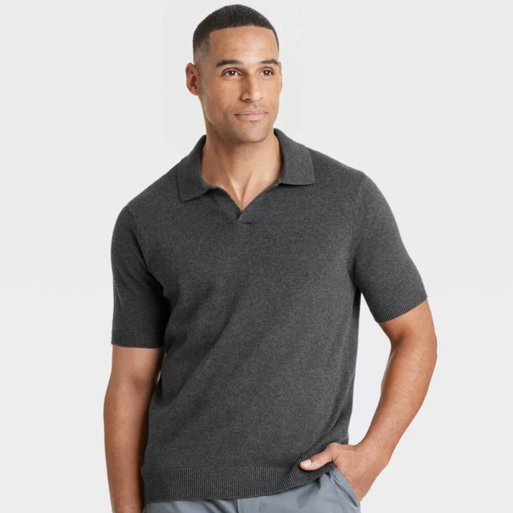 Men's Short Sleeve Collar Polo Sweater